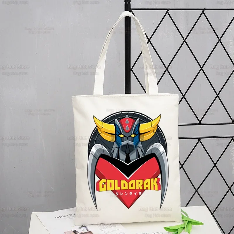 Goldorak Nostalgia Shopping Bag Shopper Grendizer UFO Space Robot Eco Canvas Goldrake Bolsas De Tela Bag Sacolas riutilizzabili