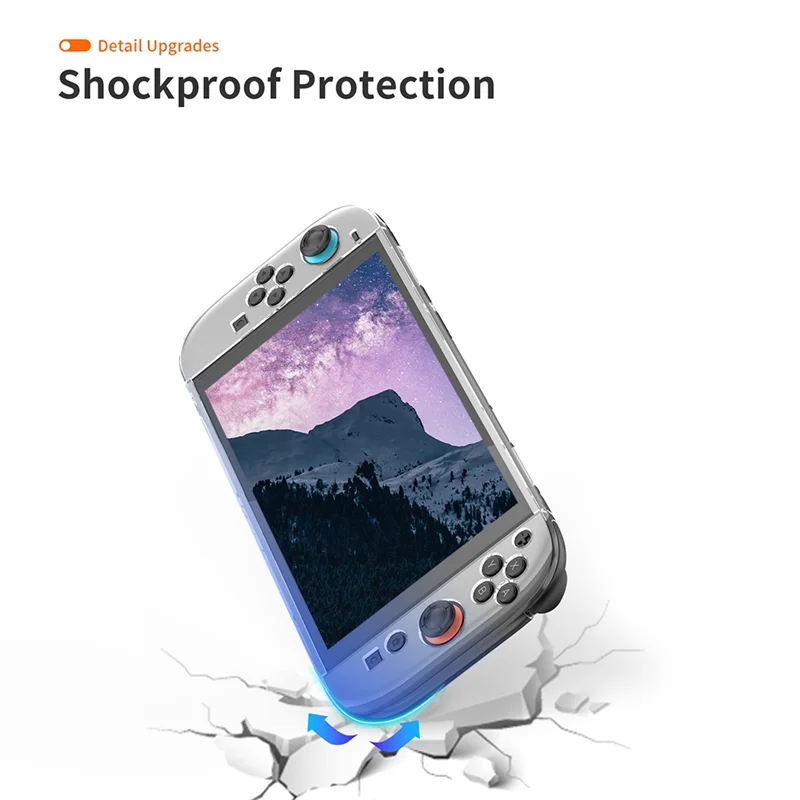 ABJF-PC Hard Shell Case Transparent Crystal Anti-Slip Protective Cover For Switch 2 Full Console Protection