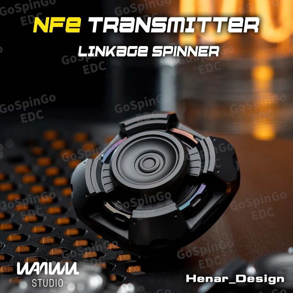 WANWU-EDC Nfe Zender Linkage Spinner Rvs Zirkonium Fidget Spinner Fidget Speelgoed Voor Volwassenen Angst Relief Gadgets