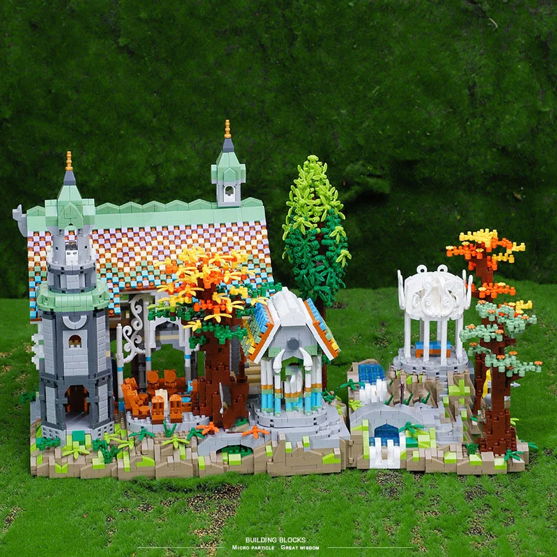 Creative Street View Nanobricks Elf Palace Micro Diamond Block Movie Architecture Building Brick Figures Streetscape Toys