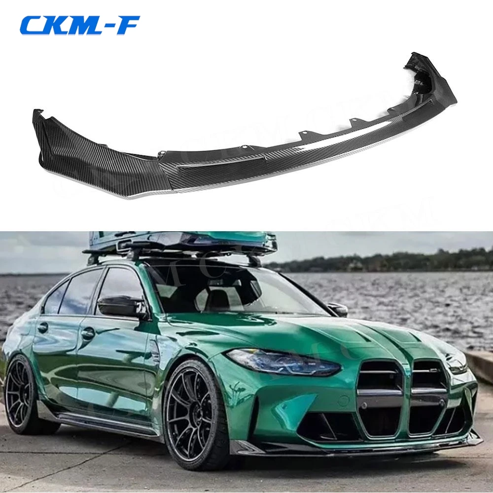 

Dry Carbon Fiber Car Front Bumper Splitter Lip Spoilers for BMW G80 G82 G83 M3 M4 2021+ V Style Car Bodykit Add on