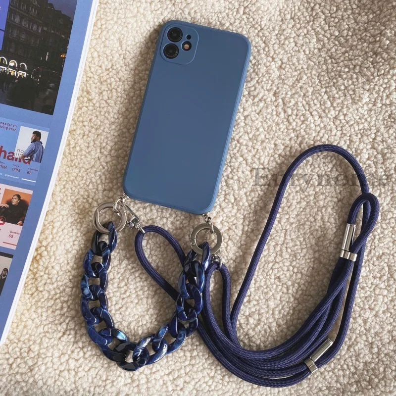 Crossbody-Handyhülle für Samsung Galaxy A36 A16 A17 S25 S24 Ultra S23 S26 Plus S21 FE mit Halskette, Marmor-Kettenriemen und Schutzhülle – Detail 6