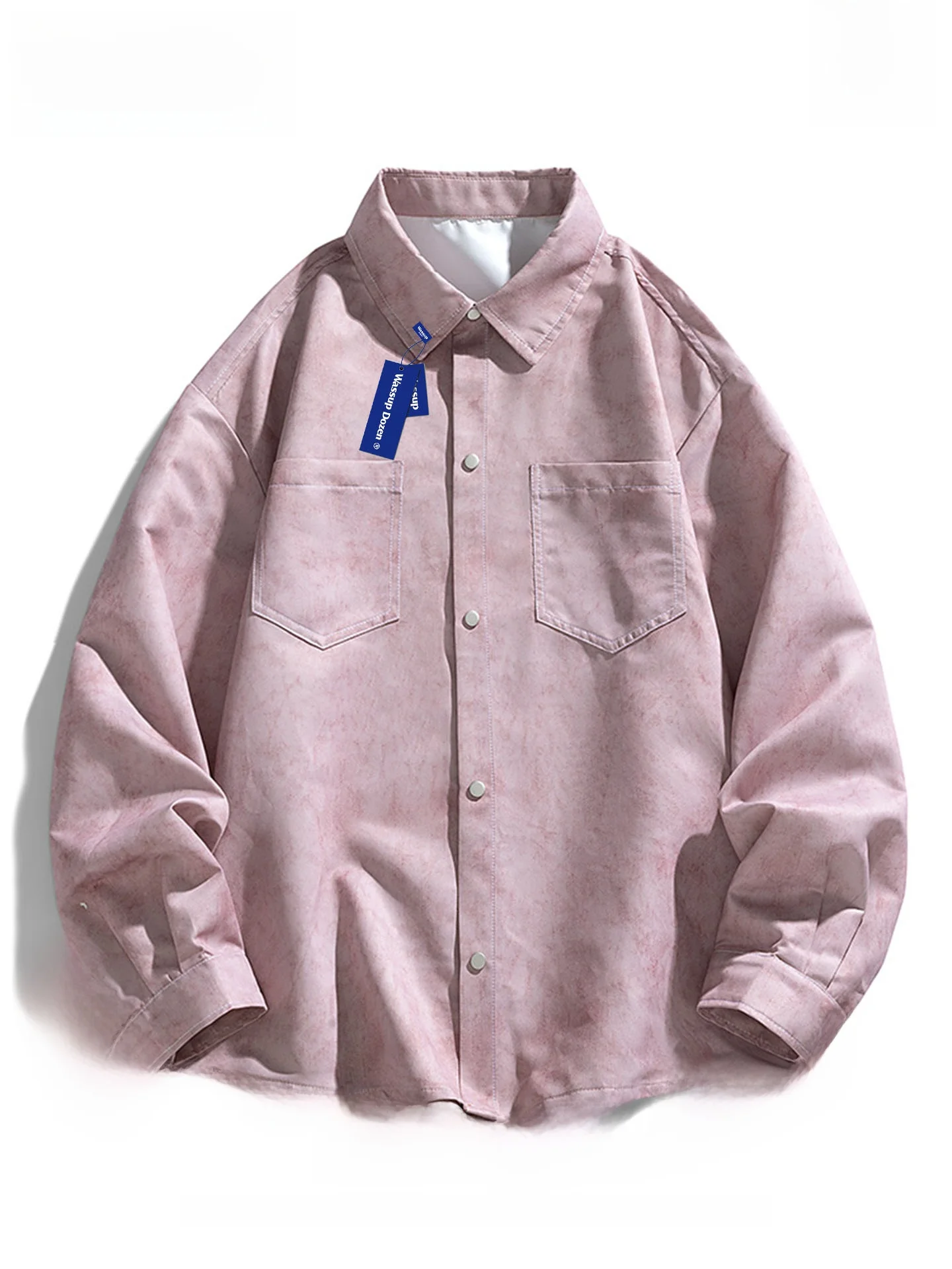 

Wassup Dozen Men's Workwear Shirt Style Jacket Loose Fit Thin Long Sleeve Casual Fashion Polyester Fiber Resistant to Wrinkles