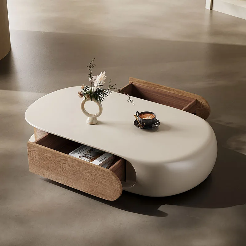 Drawers Storage Coffee Table Aesthetic Designer Wood Decoration Side Table Space Saving Clear Meubles Lounge Suite Furniture