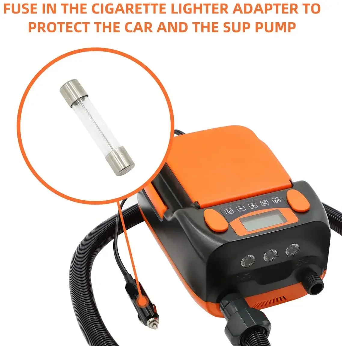 Rechargeable Sup Air Pump Electric Portable 16PSI 12V with Battery Stand Up Paddle Board Electric Pump Inflator and Deflator