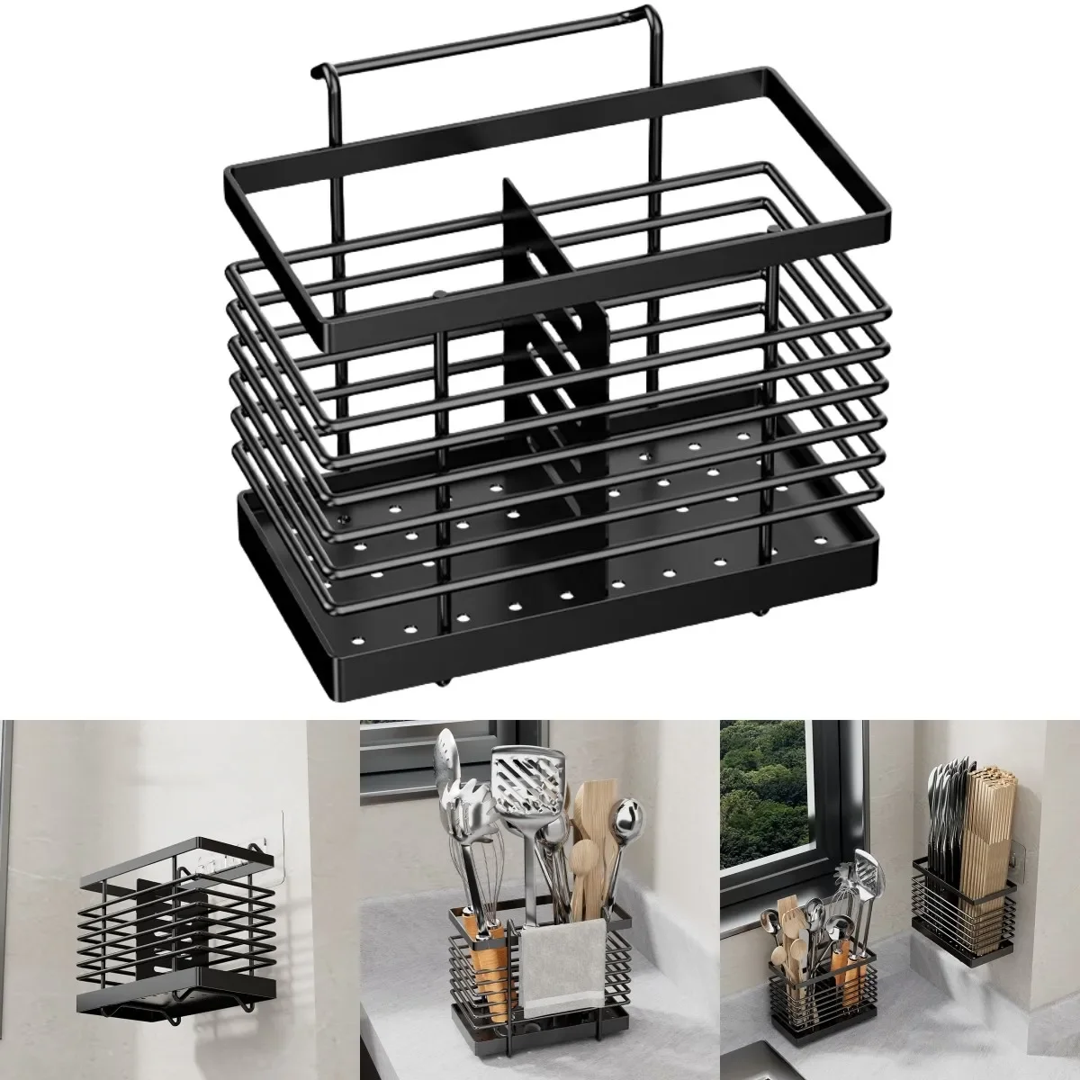 

Hanging Kitchen Cutlery Holder Sink Caddie Cutlery Drainer Stainless Steel Kitchen Caddie Spoon And Fork Chopstick Organizer