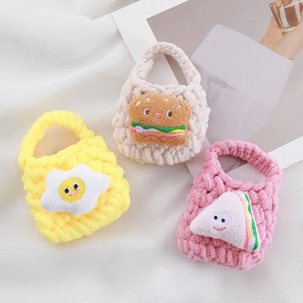 Handmade Earphone Knitted Bag Headset Cover Portable Cute Mini Soft Plush Crochet Earphone Lipstick Jewelry Storage Bags