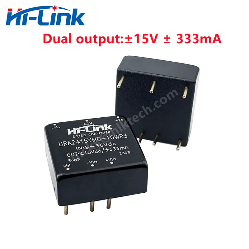 Free Ship Intelligent 24V 10W  DC/DC Isolated ±15V ±333mA Dual Output Converter URA2405YMD-10WR3 Step Down Power Supply Module