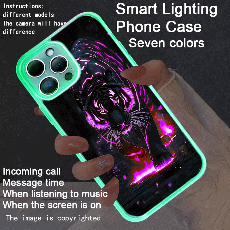 LED Transparent Phone Case For iPhone 17 18 Pro Max 17 Air 17e 16 15 14 13 12 New Upgraded Border Lights Up Clear Cover