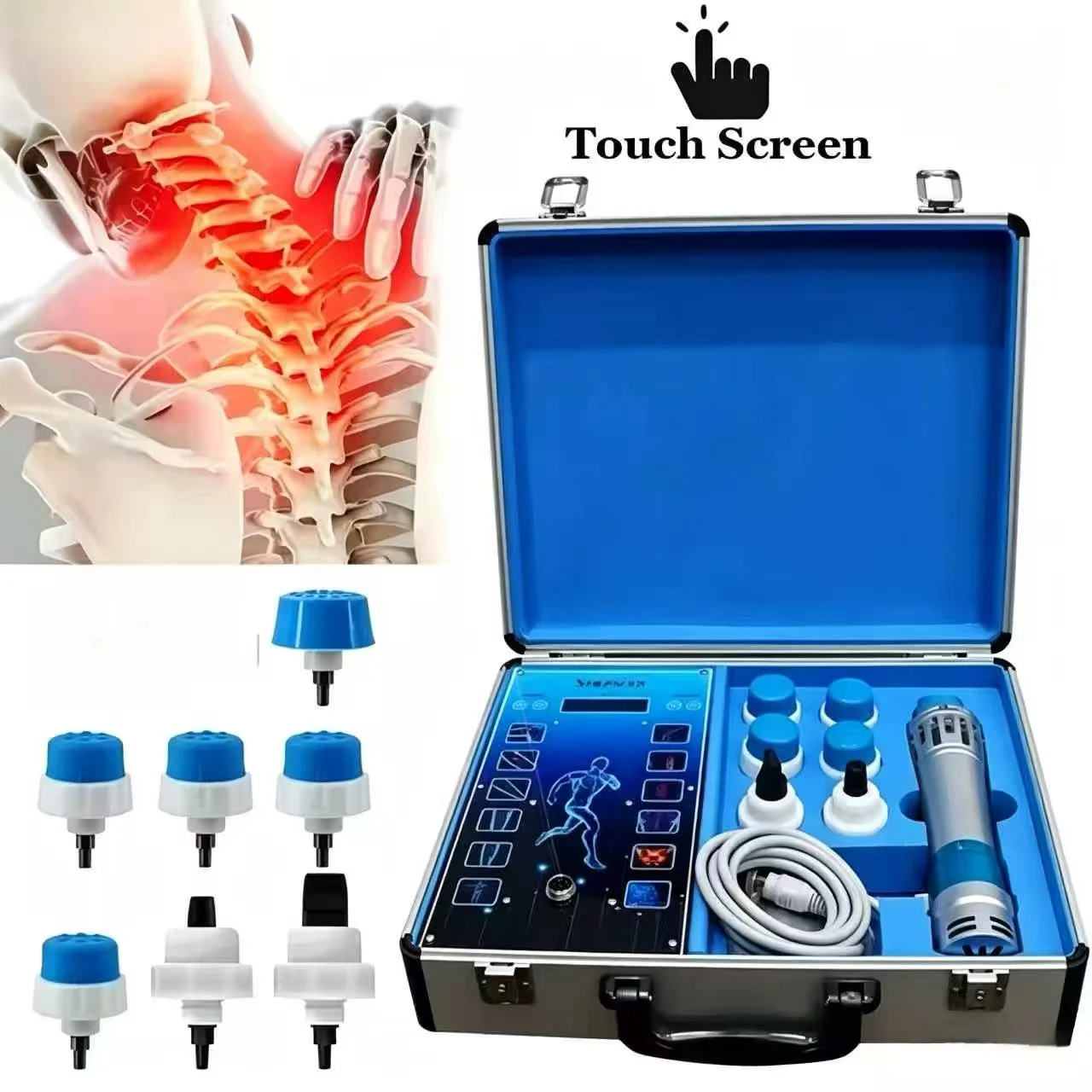 7 Heads ESWT Shockwave Machine ED Therapy Pain Relief Lattice Ballistic Physiotherapy Equipment
