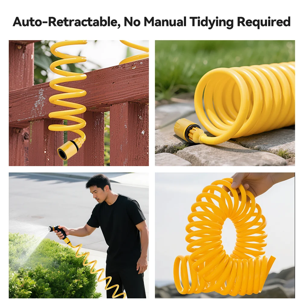 33/49/66FT Expandable Garden Water Hose - Flexible Retractable Heavy Duty Hose for Car Wash Plant Watering Yard Cleaning
