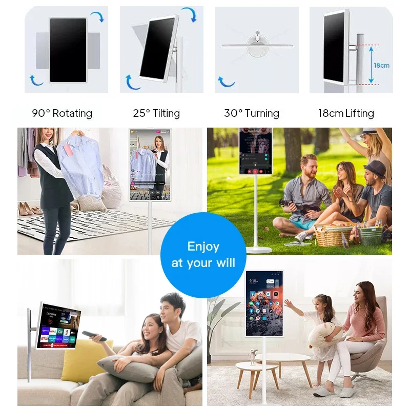 smart tv 24 inch Interactive Vertical Touch Smart Live android Tv In-cell Touch Screen portable TV android