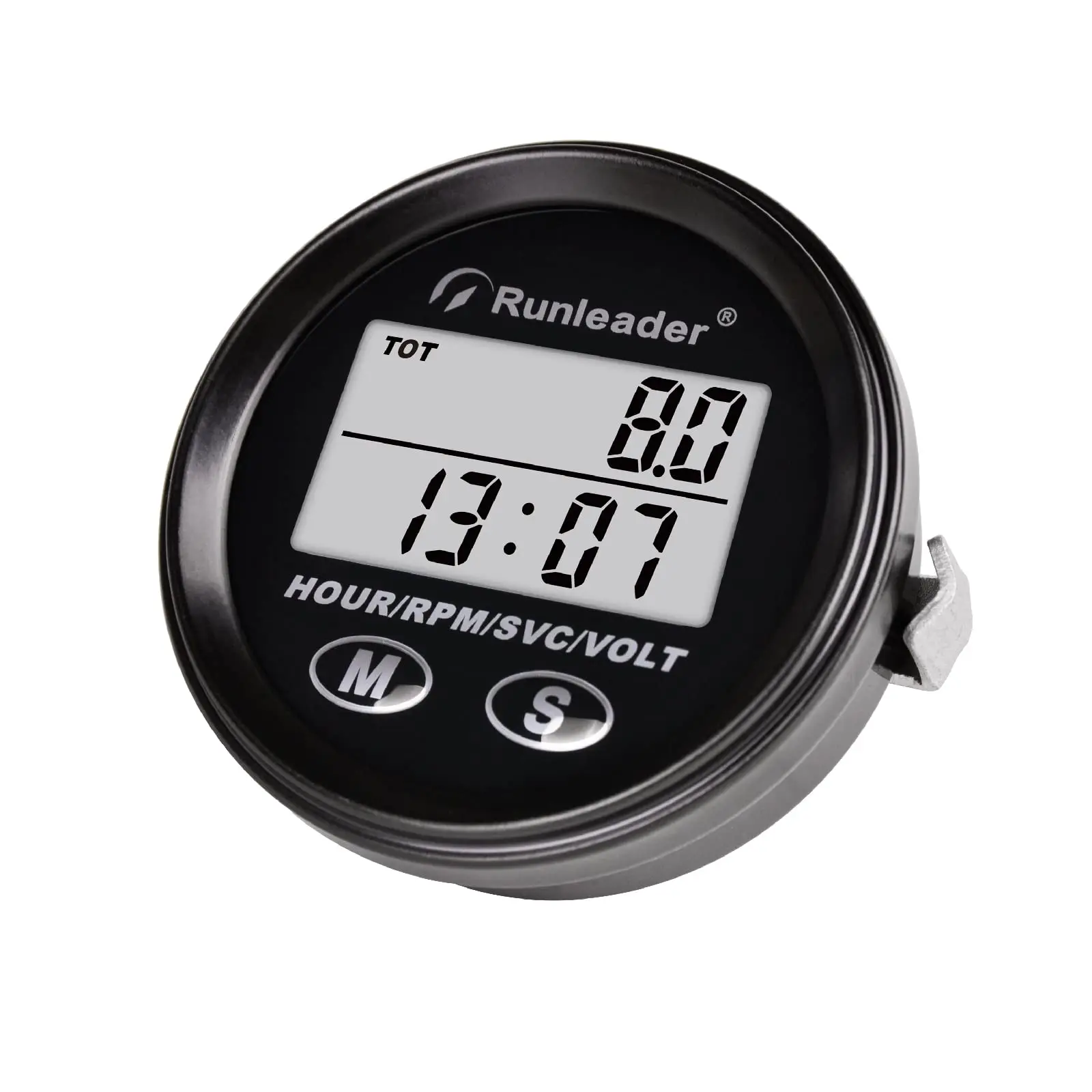 

Digital Tach/Hour Meter,DC8V to 65V Volt Meter Gauge,Maintenance Track,Backlights Display for Small Gas Engine, Works on Lawn