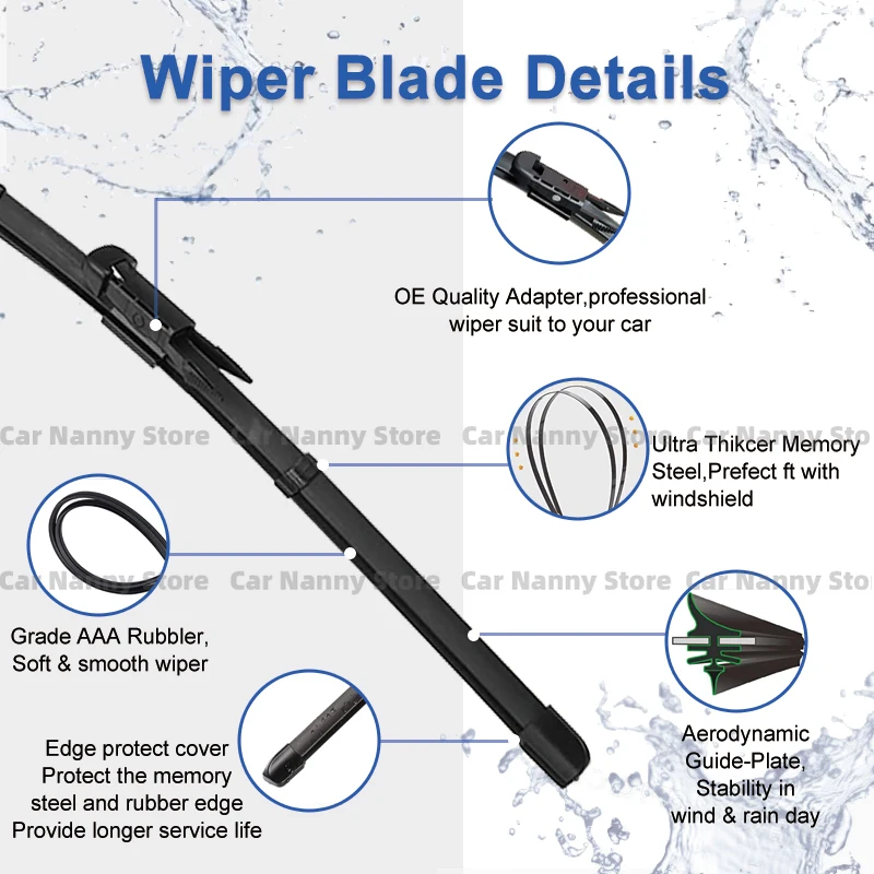 لمرسيدس بنز A الفئة W176 2013 2014 2015 الجبهة الخلفية ممسحة شفرات AMG A Klasse A200 A180 A160 A45 فرش القاطع الملحقات #3