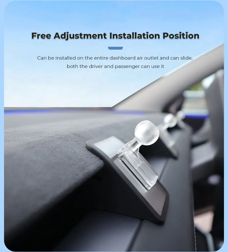 Futhope 17mm Halterungsbasis für Tesla Model 3 Highland Model Y Juniper, Weiche Klebende Flexible Bewegliche Halterung mit 360-Grad-Rotation – Detail 5