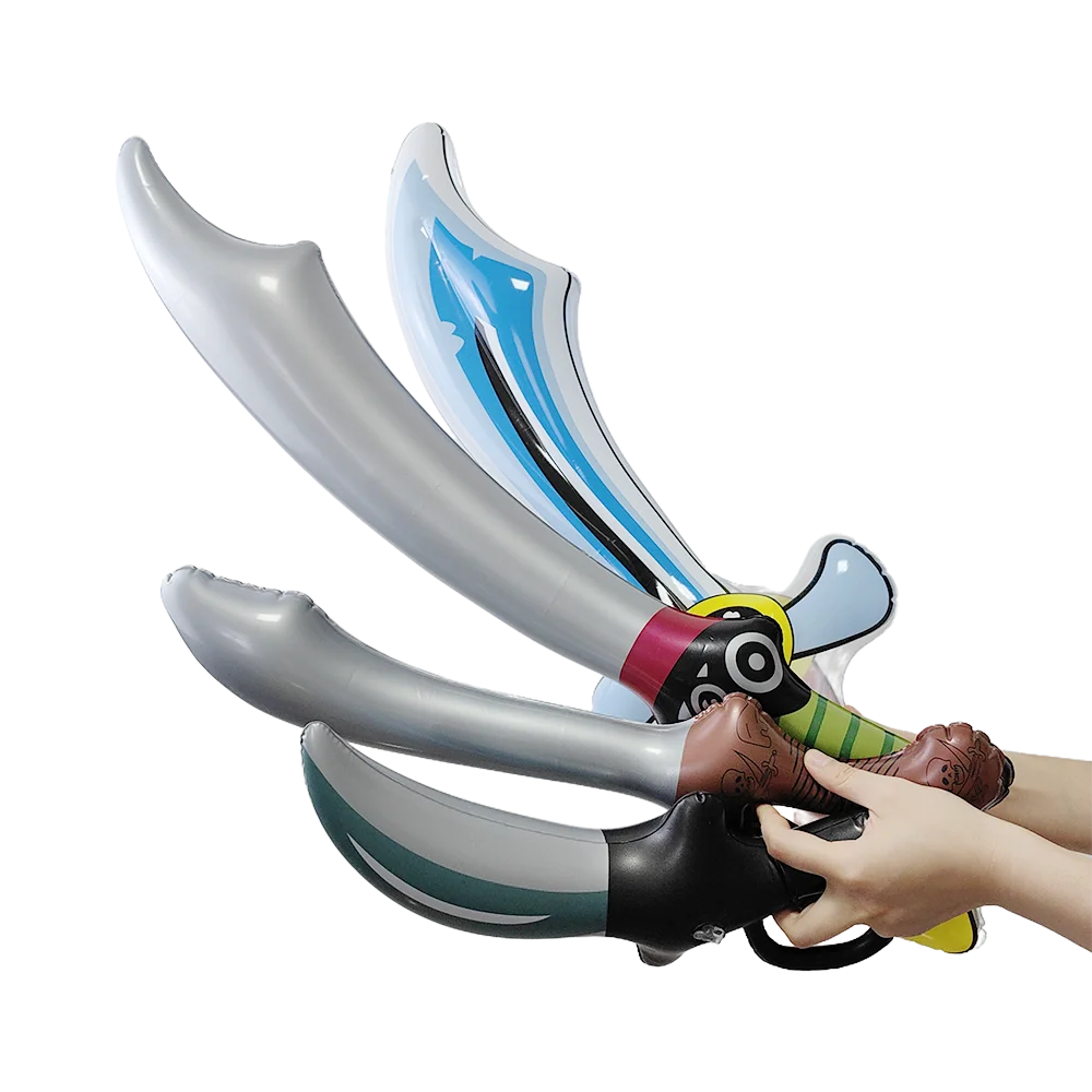 1/4pcs Inflatable Pirate Swords Balloon Halloween Weapons Pirate Knife Foil Balloon Toy Kids Cosplay Prop Halloween Party Decor