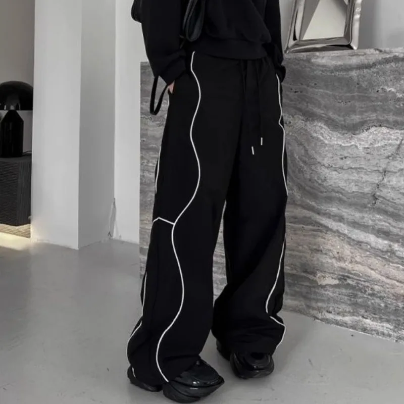 

Men's Casual Pants Straight Punk Black Loose Baggy Male Trousers Clothes Plus Size Polyester Vintage Sale Cotton Fashion