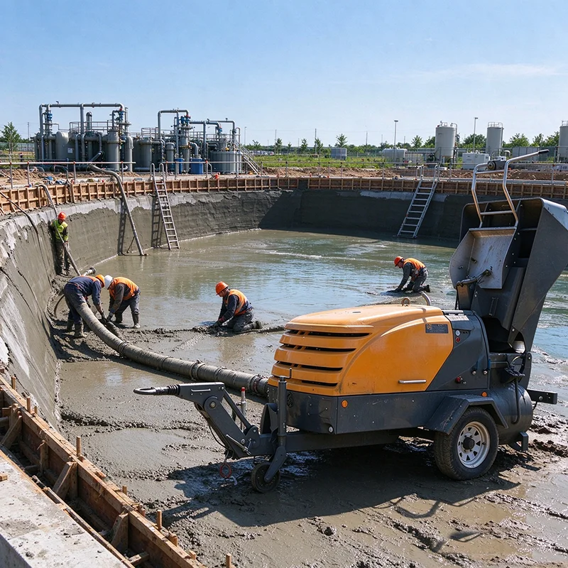 Diesel Semi Dry Mortar Mixing Pump Integrated Floor Screed Conveying Pump For Building Site