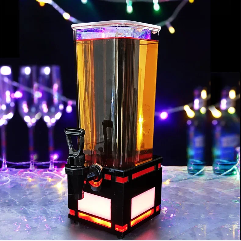 LED luminous 3 liters beer bubble beer keg with faucet wine cannon bar Internet celebrity Coke keg KTV wine keg