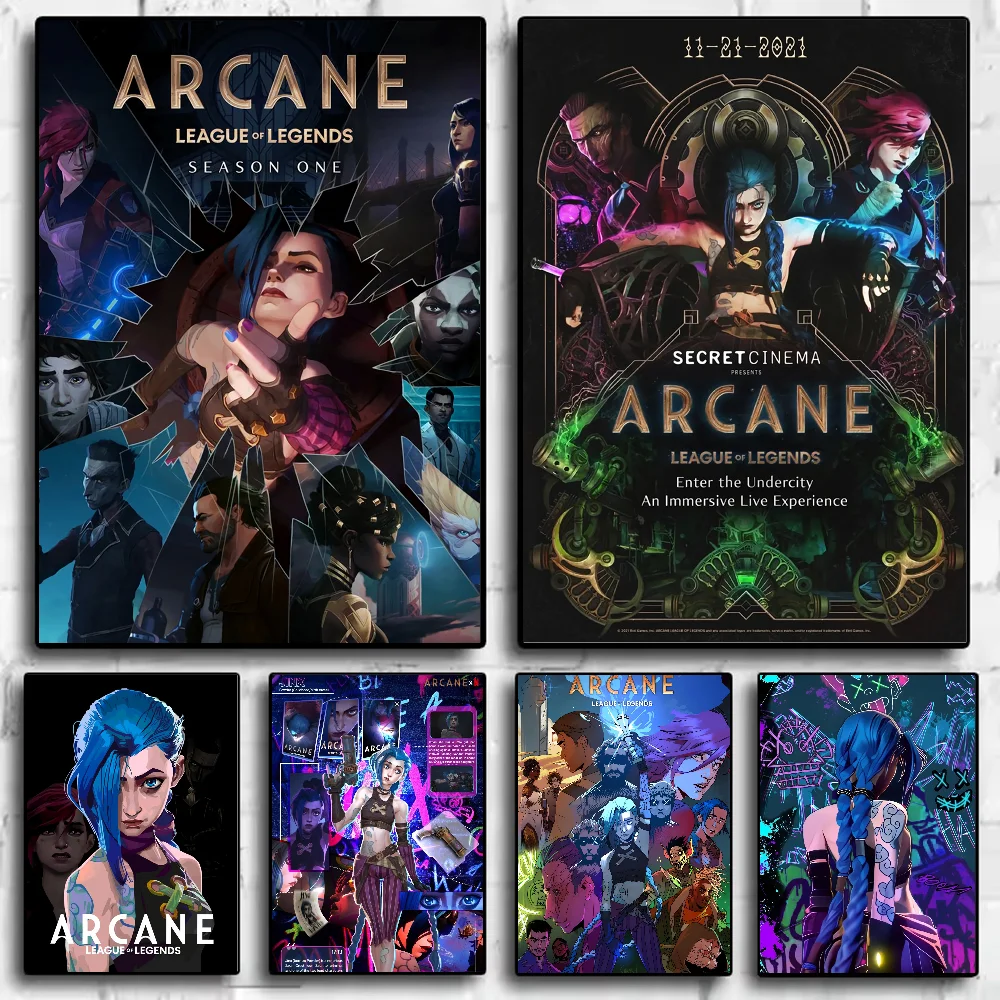 Anime Arcane Season 2 Jinx Graffiti Poster HD art sticky wall waterproof home living room bedroom bar aesthetic decoration