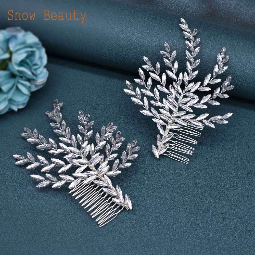 DZ061 Wedding Comb Head Jewelry Bride Hair Clips Crystal Women Tiaras Bridal Headpiece Party Hair Ornaments for Girls Headwear