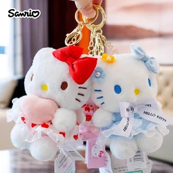 Anime Kawaii Sanrio Hallo Kitty Plüsch Schlüssel bund Anhänger Halter Schlüssel anhänger Auto Schlüssel ring Handy tasche hängen Schmuck Kinder Geschenke