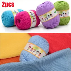 2pcs Cotton Knitting Yarn Soft Warm Yarn for Hand Knitting Anti-Bacterial Yarn Supplies