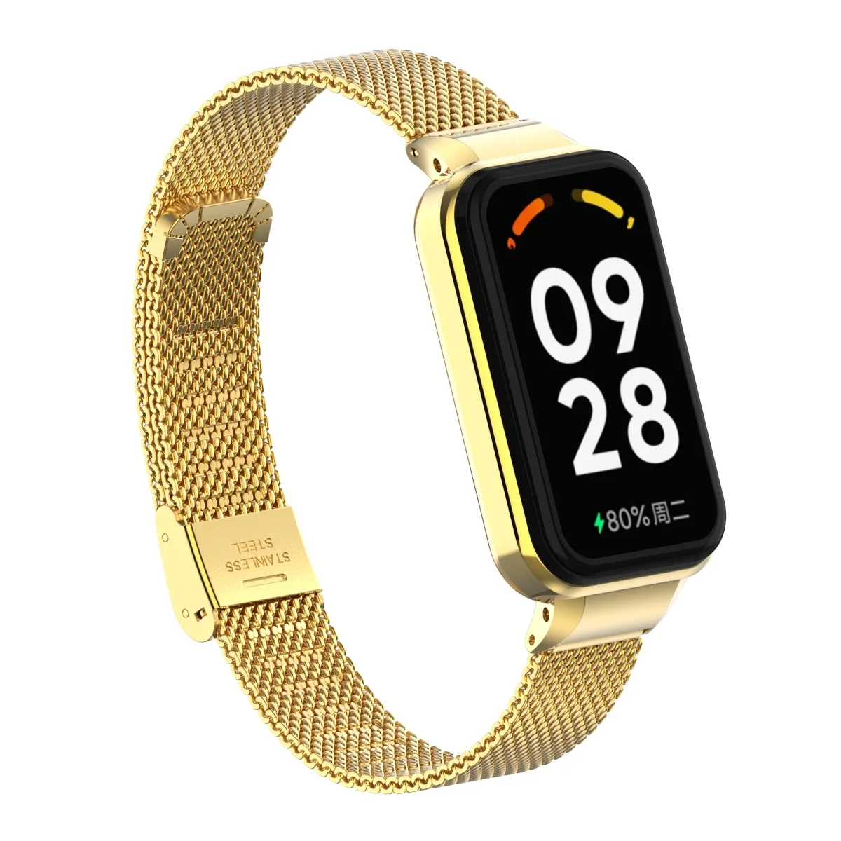 Suitable for Redmi Band 2 watchband, stainless steel mesh watchband metal protection frame Redmi Band 2 replacement band