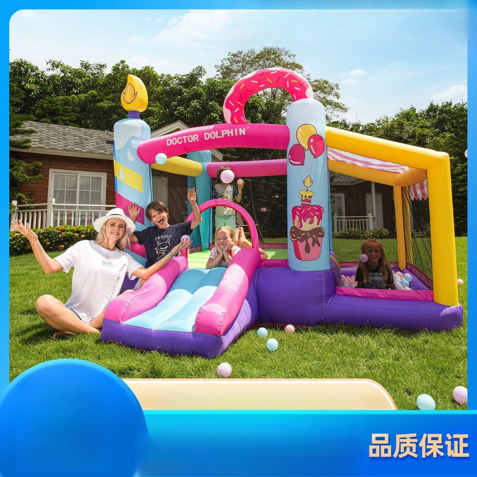 

Inflatable castle household small children's play equipment, inflatable trampoline combination slide