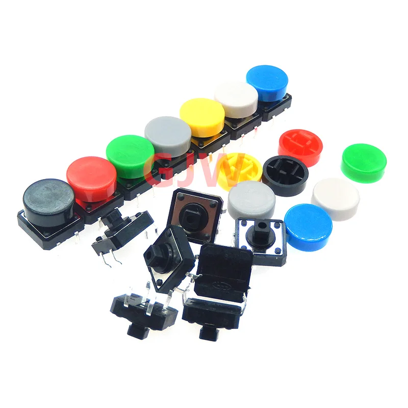 20pcs 11.8X5.6mm Tactile Push Button Switch Cap for 12*12mm DIP Micro tact Switchs A37 red black blue green white grey