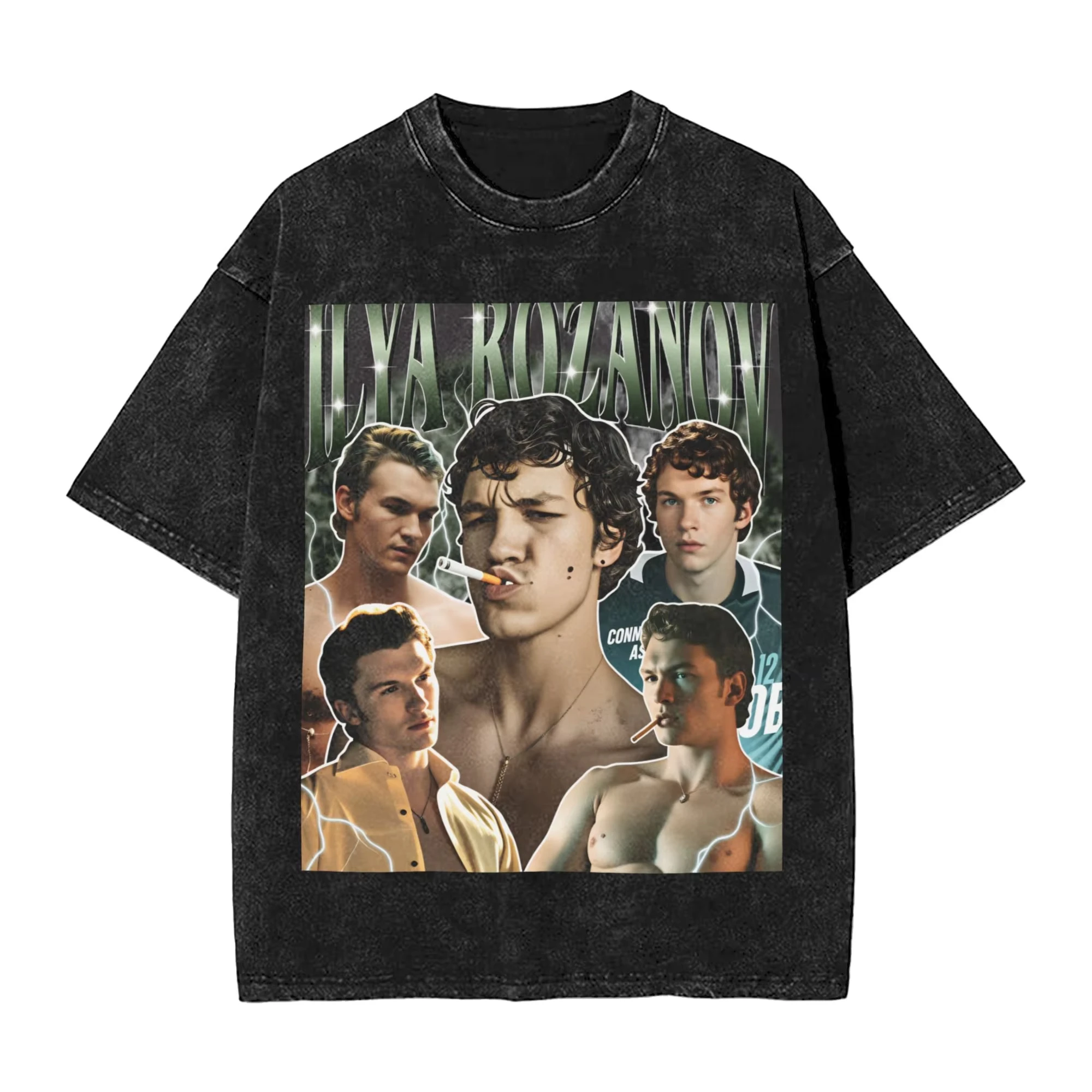 

Мужская футболка Ilya Rozanov с эффектом потертости, юмористический принт, короткий рукав, круглый вырез, 100% хлопок, новинка