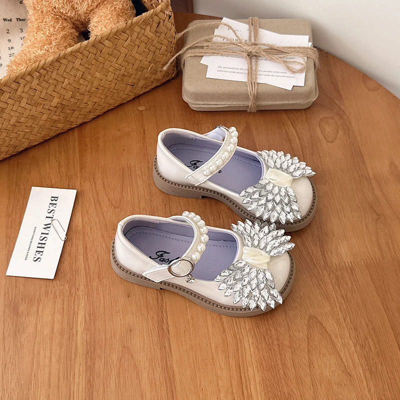 Glänzende Mary Jane Ballerinas mit Strass für kleine Mädchen, neue Herbst-Kinderkleiderschuhe 2026, rutschfeste, trendige Prinzessinnen-Schul- und Tanzschuhe – Detail 3