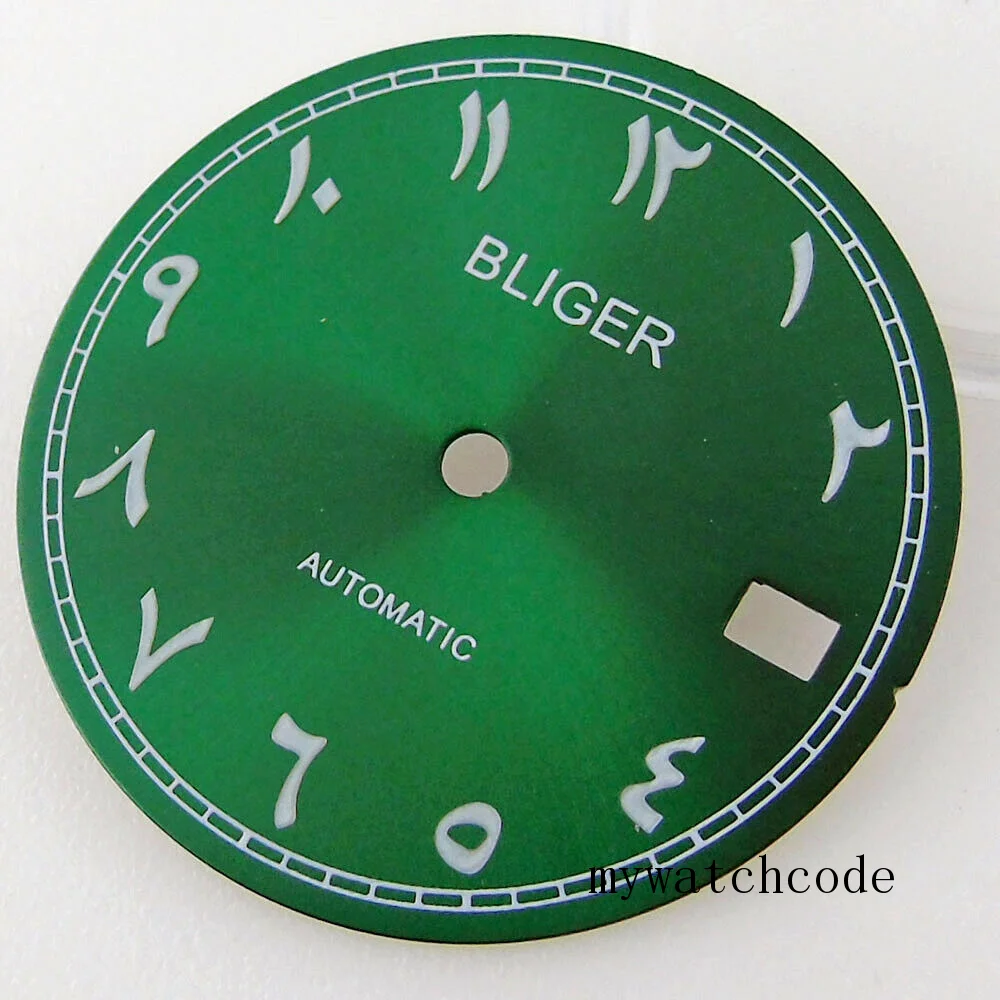 Bliger 29mm viola/rosa/blu/verde/nero quadrante orologio verde Lume Fit NH35A NH36A movimento automatico pezzi di ricambio per orologi