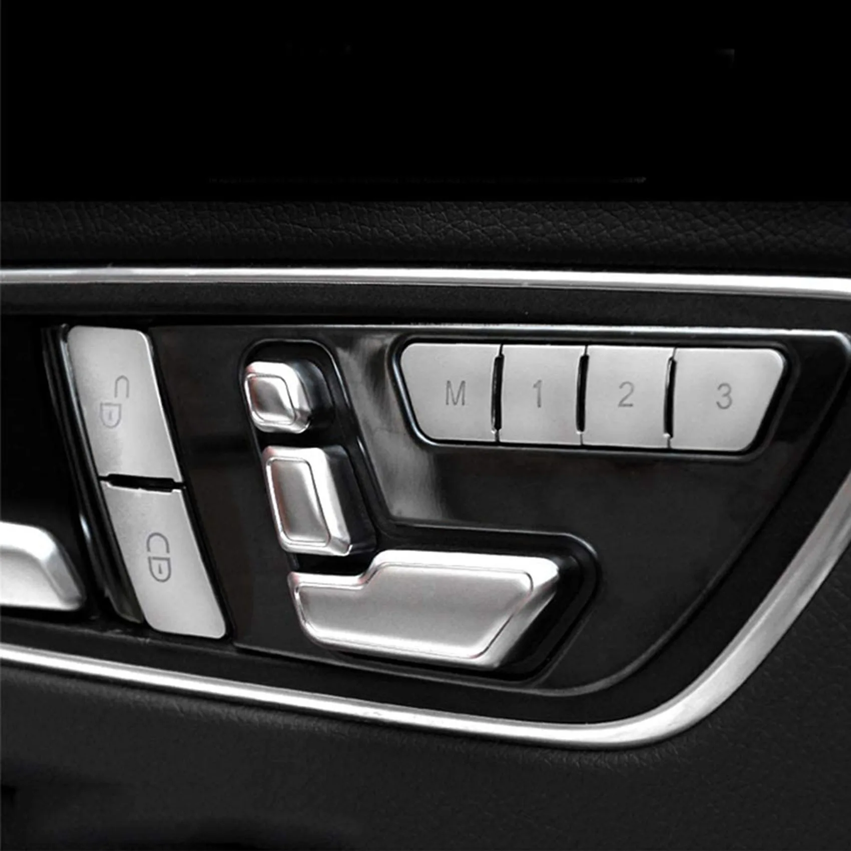 

A60E-36Pcs Car Door Seat Memory Lock Buttons Covers Stickers For Mercedes Benz CLA/GLA/GLK/GLE/CLS/GL/ML/A/B/E