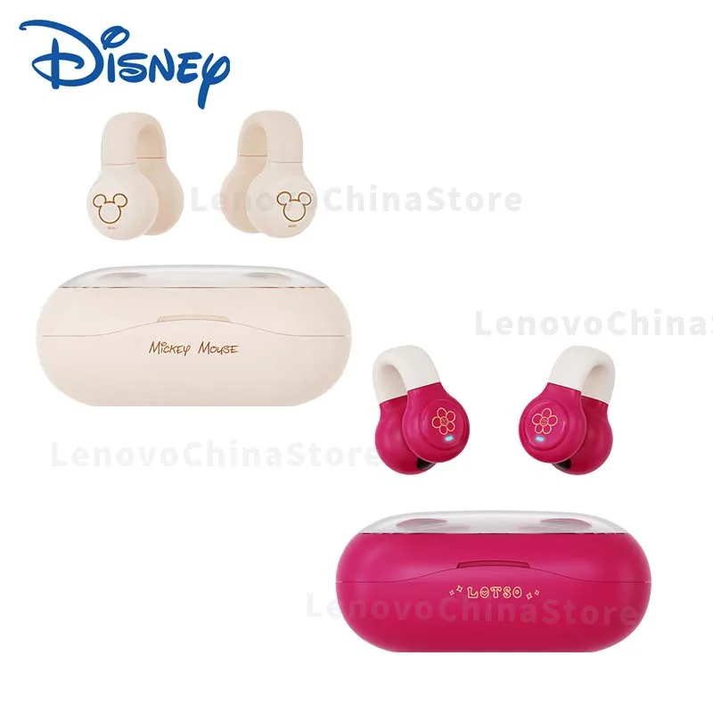 Disney DN12 Clip-On Wireless Bluetooth Earphones Music Gaming Headphone HIFI Sound Mini Cartoon Headset Long Battery Life