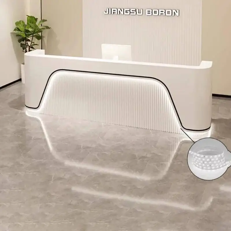 

Reception Desks Beauty Simple Italian Luxury Profissional Reception Desks With LED Design Mostrador Commercial Furniture