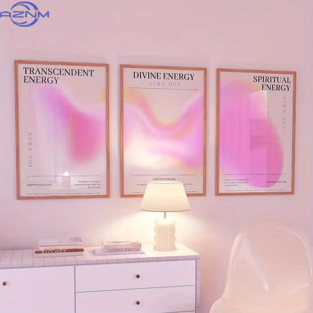 [3pcs Canvas Poster] 1pc/3pcs Colorful Trendy Canvas Poster | Unframed Spiritual Grainy Gradient Wall Art for Living Room Home D