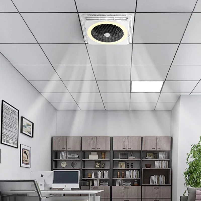 Nueva luz de ventilador de circulación silenciosa sin aspas inteligente, atenuación remota, luz de Panel de placa de yeso con hebilla de aluminio para techo