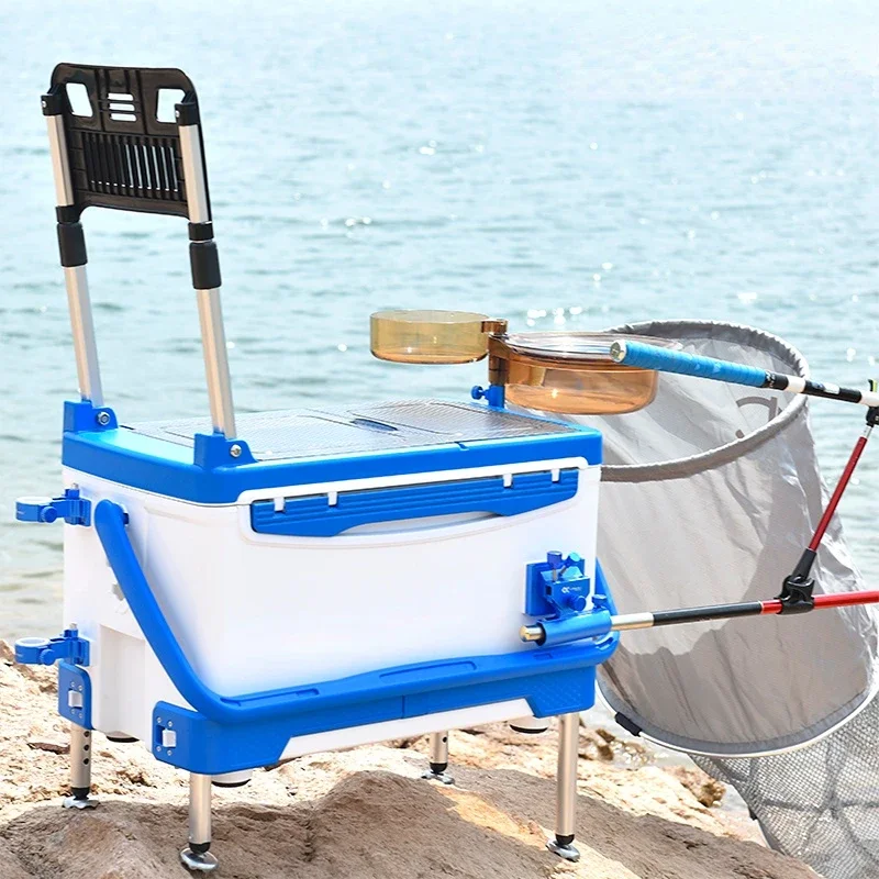 Fishing Box Multi-Functional Floating Box Wire Box Accessories 32 Installation-Free High Backrest Competitive Wild Fishing