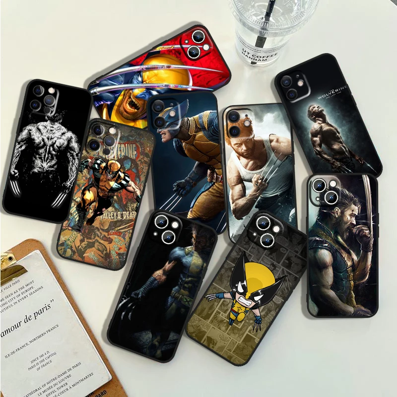 Wolverine Marvel Hero Phone Case For Apple iPhone 15 14 13 12 11 Pro Max Mini XS Max X XR 8 7 6 5 Silicone Black Shell Fundas