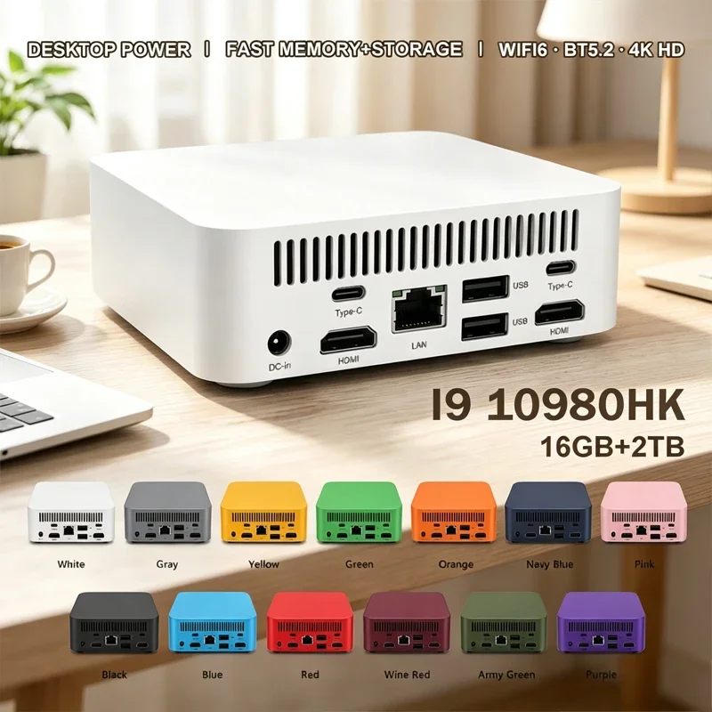 Mini PC Intel Core I9 10980HK Windows 11 Small Pocket Cmputer 16GB RAM 1/2TB SSD WIFI6 BT5.2 4K Desktop PC Gaming Computer