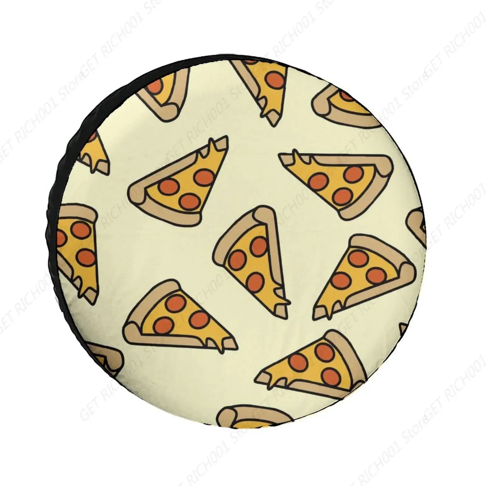 Pizza Slices Waterproof Tire Cover, Universal Spare Wheel Oxford Dust-Proof Protectors Fit for Trailer Truck Campers Motorhome