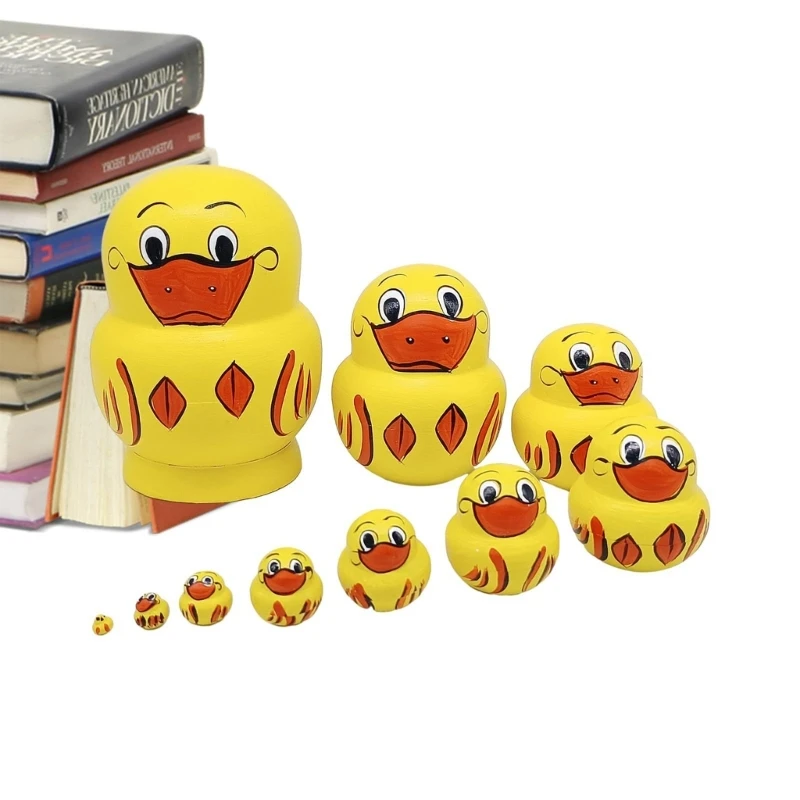 10 Pieces Set Russian Duck Collection Sculpture Simulation Duck Toy Decoration