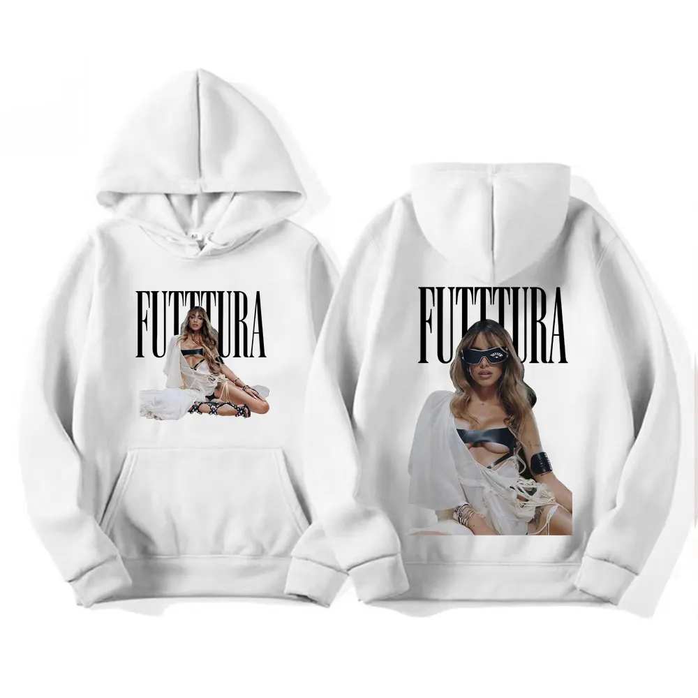 ألبوم Tini Stoessel Futura جولة هوديس موضة الهيب هوب خمر بلوزات الرجال النساء Bodywarmer دافئ عادية مقنع الشارع الشهير