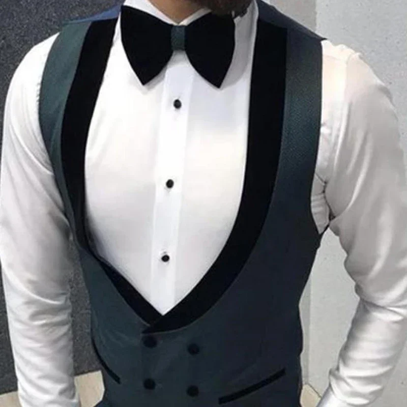 Double Breasted Men Vest for Groomsmen Single One Piece Casual Male Waistcoat Custom Gentleman Fashion Coat