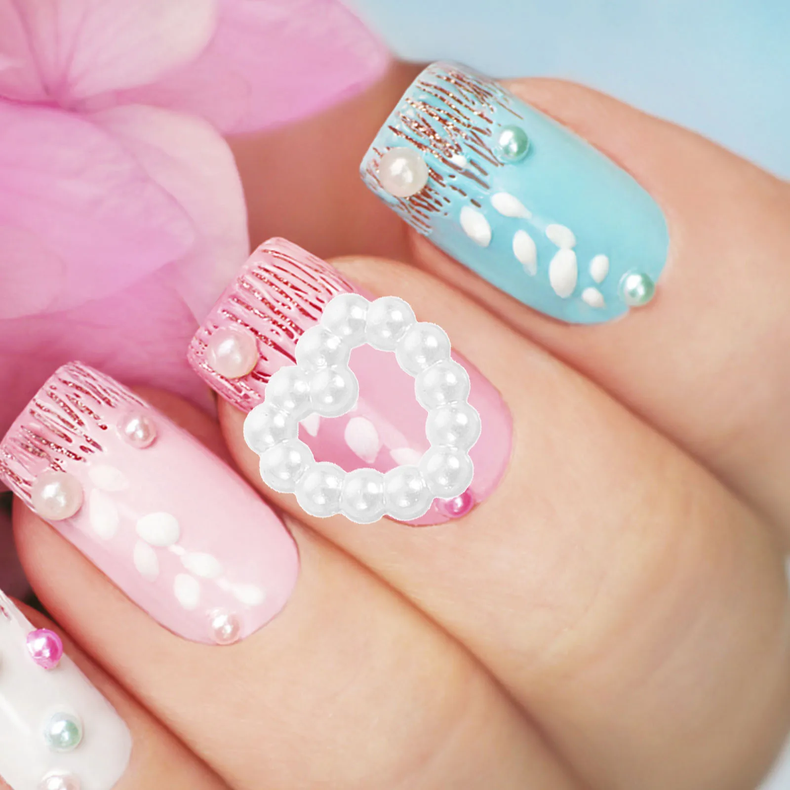 50 pçs coração 3d decorativo encantos de unhas para manicure leve diy decorações de unhas suprimentos encantos de unhas para acrílico