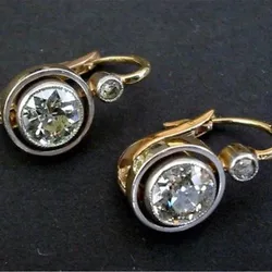 KSRA Fashion Retro Gold Color Inlaid Rhinestone Creative Earrings For Women Birthday Parties Fashion Jewelry 2024 New