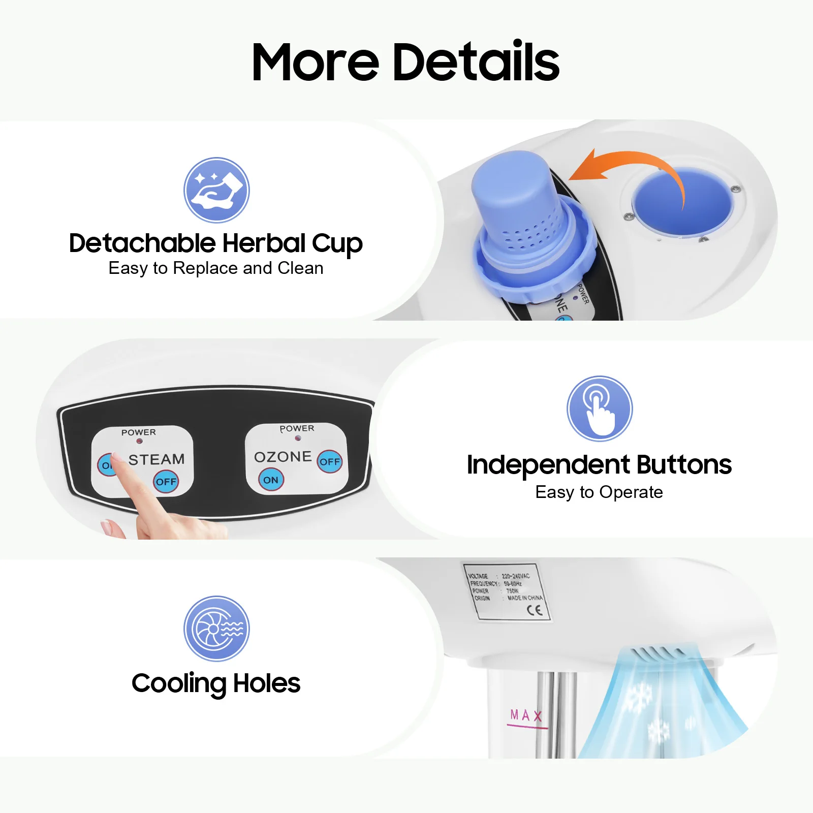 Beauty Spray Machine Hydration Herbal Skin Care Ozone Beauty Universal Wheels Warm Steam Skin Hydrated Cleansing Salons Spa — zdjęcie 6