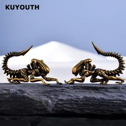KUYOUTH Unique Copper Monster Skeleton Ear Weight Gauges Hook Earring Expanders Body Jewelry Piercing Stretchers 4mm 2PCS