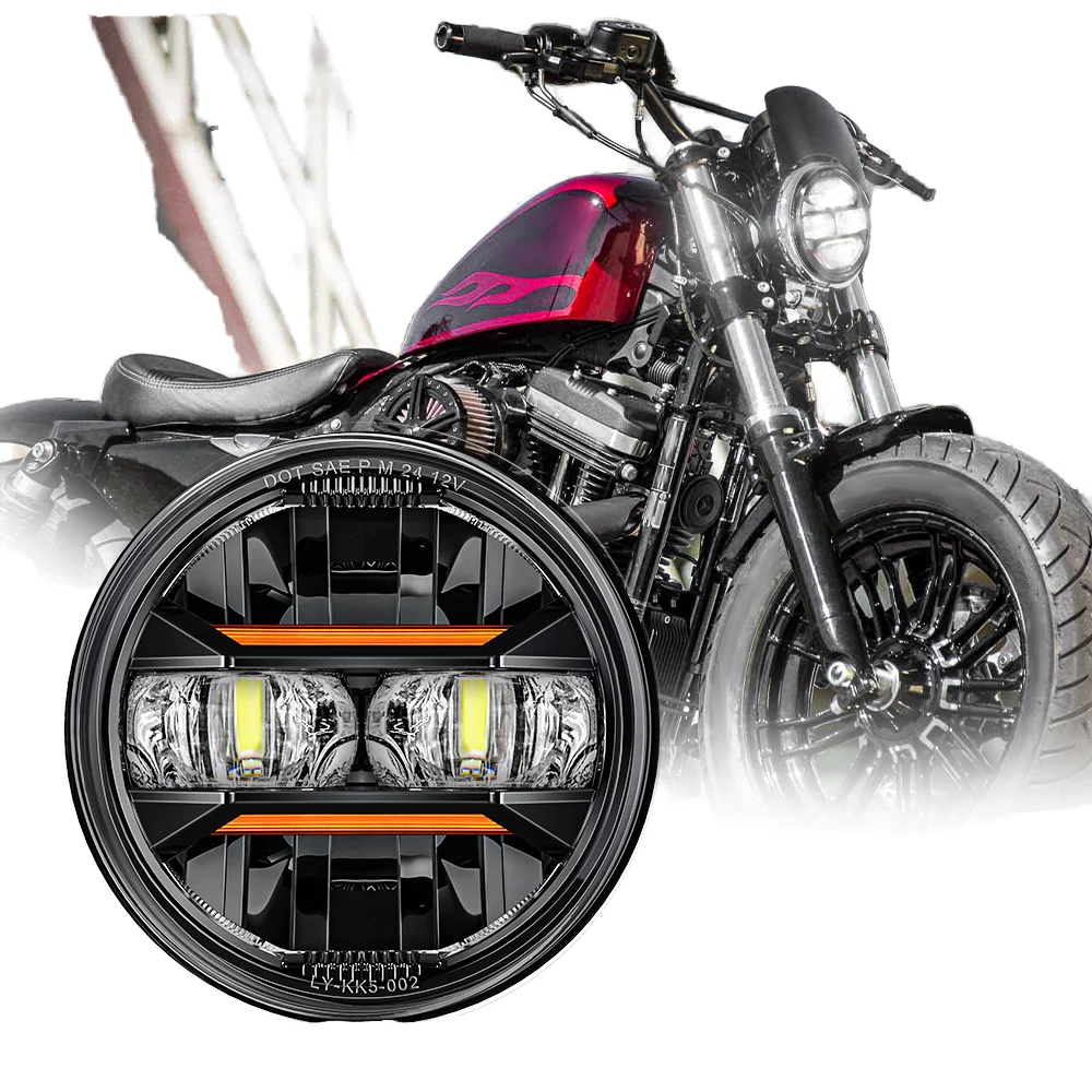 

Emark Approved 5 3/4 5.75 Inch LED Headlight for Front Lighting for Harley Davidson Sportster Iron 883 Dyna Street Bob